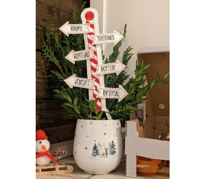 Stickserie ITH - Wichtel Wegweiser Nordpol